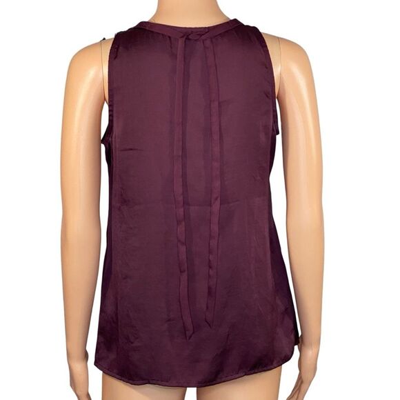 Ann Taylor Loft Wine Colored Sleeveless Tank Flower Embellished Womens Size SP - Picture 4 of 6